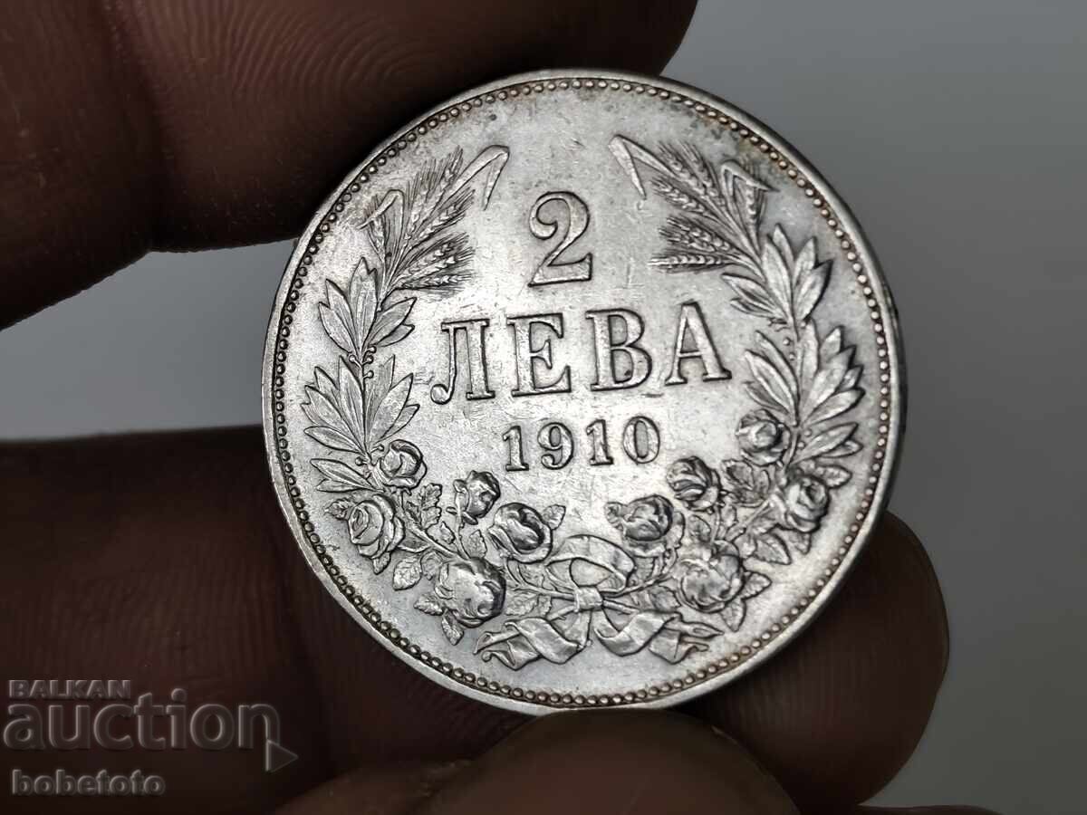 BZTs Silver Coin 2 Leva 1910