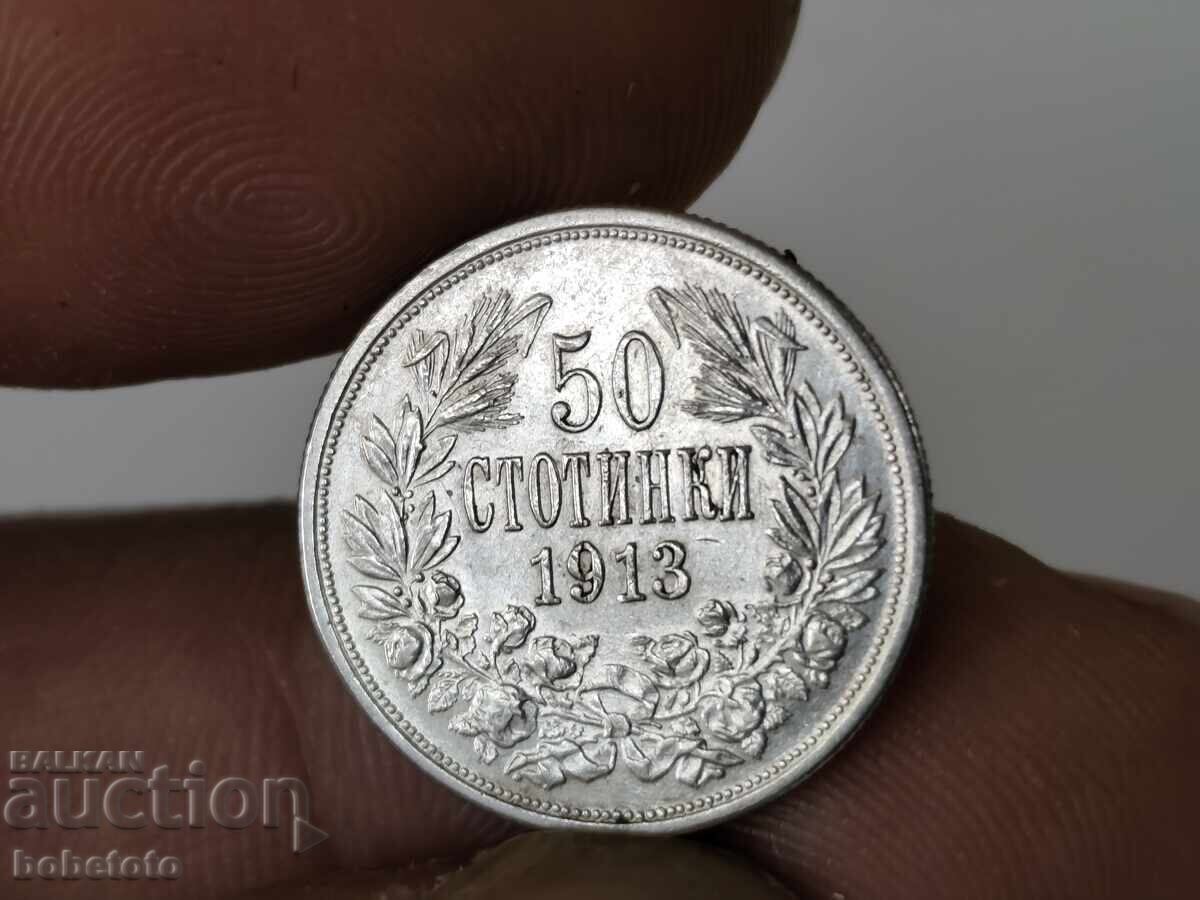 Auction  Silver Coin 50 stotinki 1913