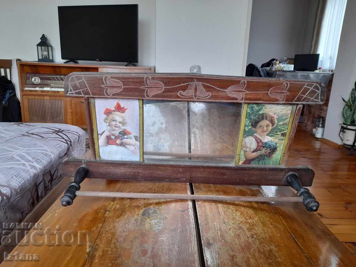 Antique mirror, towel rack