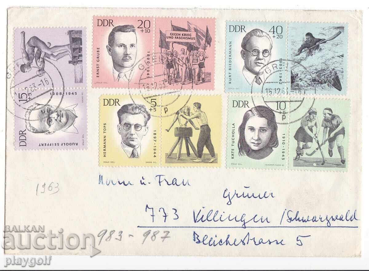 Collector's Envelope DDR 983-987 from 1963 by Dr. L. Reinicke