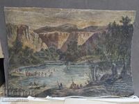 Μ.Ζ.Κ Πολύ παλιά αριστουργηματική ελαιογραφία