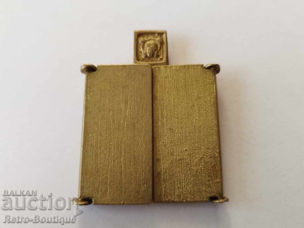 Auction  Old bronze icon, triptych, St. Nicholas the Wonderworker