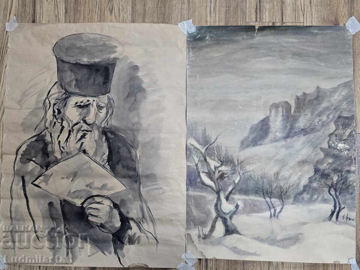 Β.Ζ.TS 2 παλαιοί πίνακες ακουαρέλα Β.Ζ.TS 2 παλαιοί πίνακες ακουαρέλα