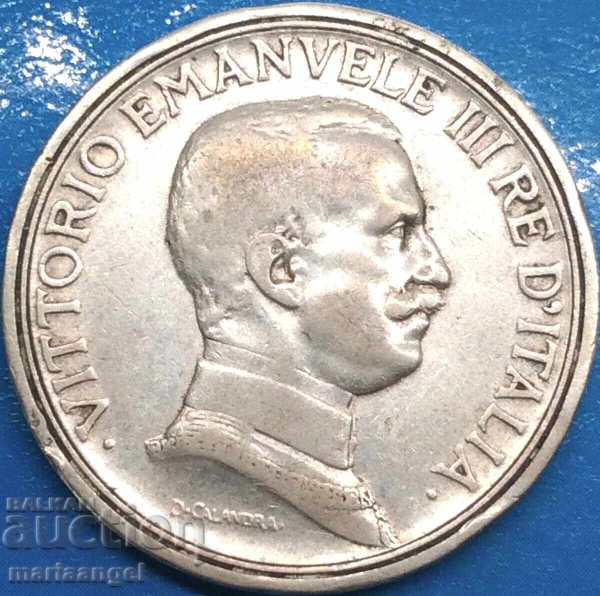 2 λίρες 1917 Ιταλία Victor Emmanuel III ασήμι - σπάνιο - 6