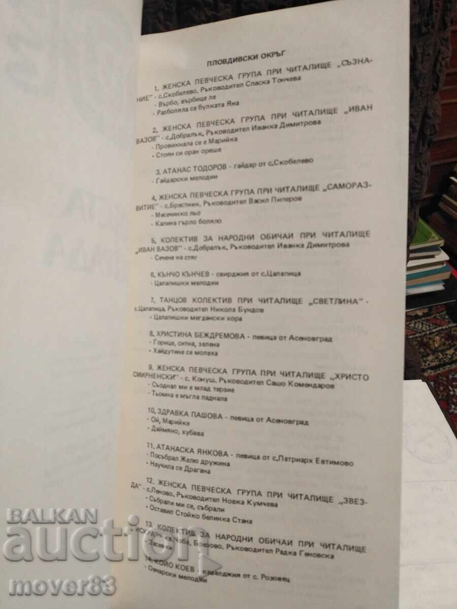 Παλιά πρόγραμμα. Συμπόσιο λαϊκής δημιουργίας. Κοπρίβστιτσα 86 - 7