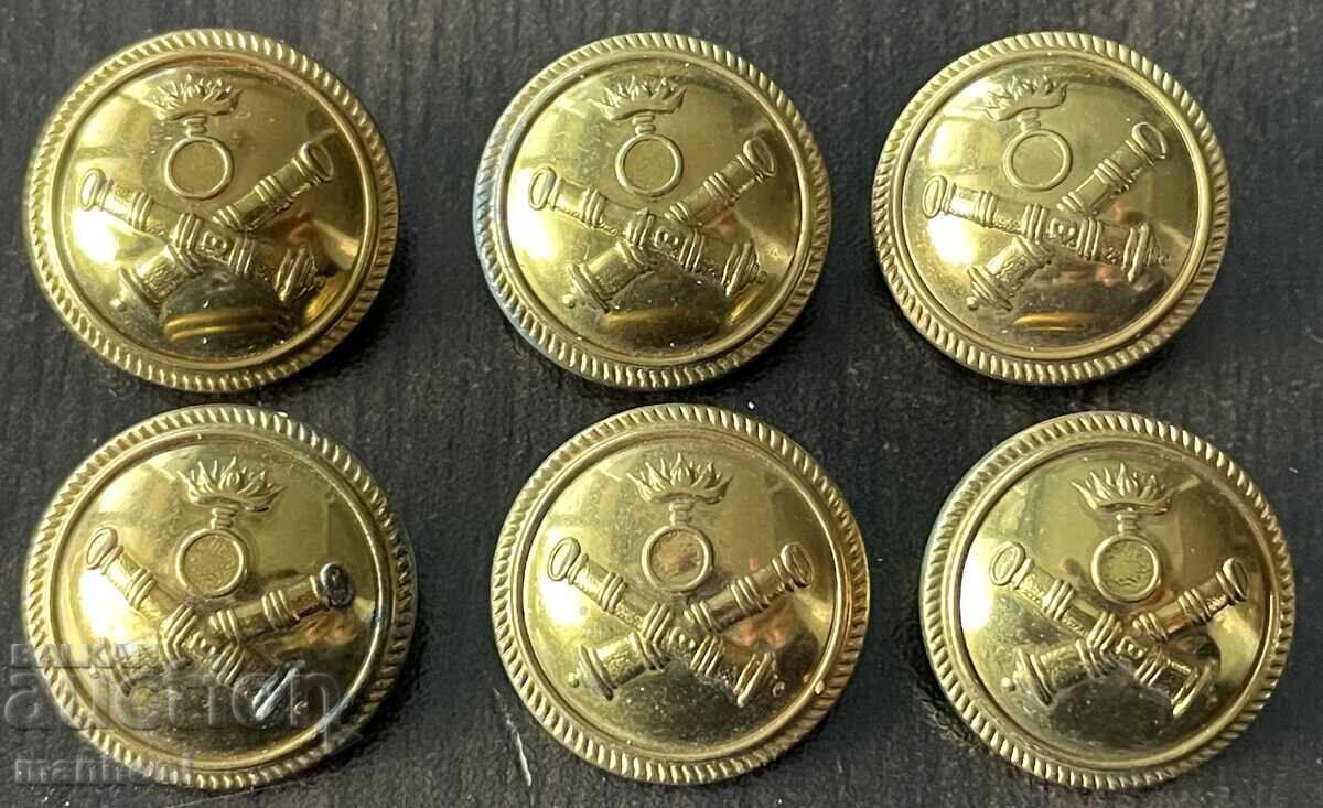6223 Regatul Bulgariei 6 butoane mari de artilerie anii '30
