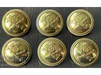 6223 Regatul Bulgariei 6 butoane mari de artilerie anii '30