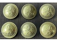 6224 Regatul Bulgariei 6 nasturi mari Primul Război Mondial ofițer de infanterie