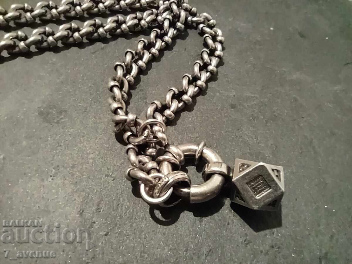 Колие, посребрен гердан накит АРТ дизайнерски 20.10.25 - 5