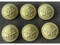 6231 Regatul Bulgariei 6 butoane mari de artilerie anii '30