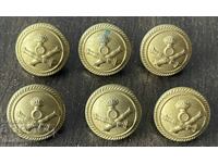 6232 Regatul Bulgariei 6 mici butoane artilerie anii '30