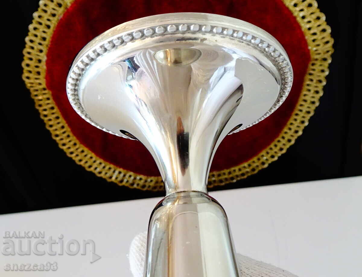 Доставка на Английски посребрен свещник Brama,печат.