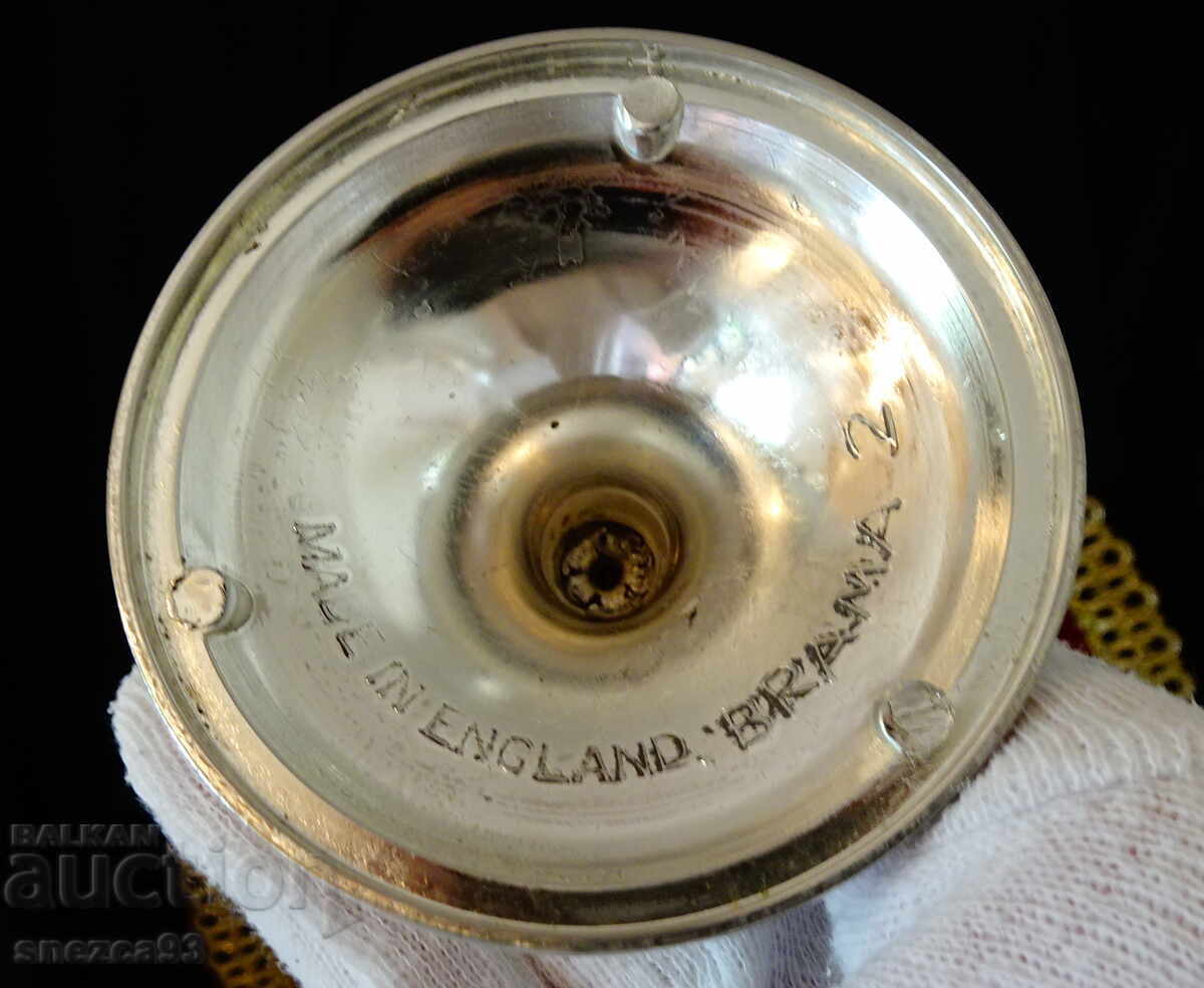 Английски посребрен свещник Brama,печат. - 5