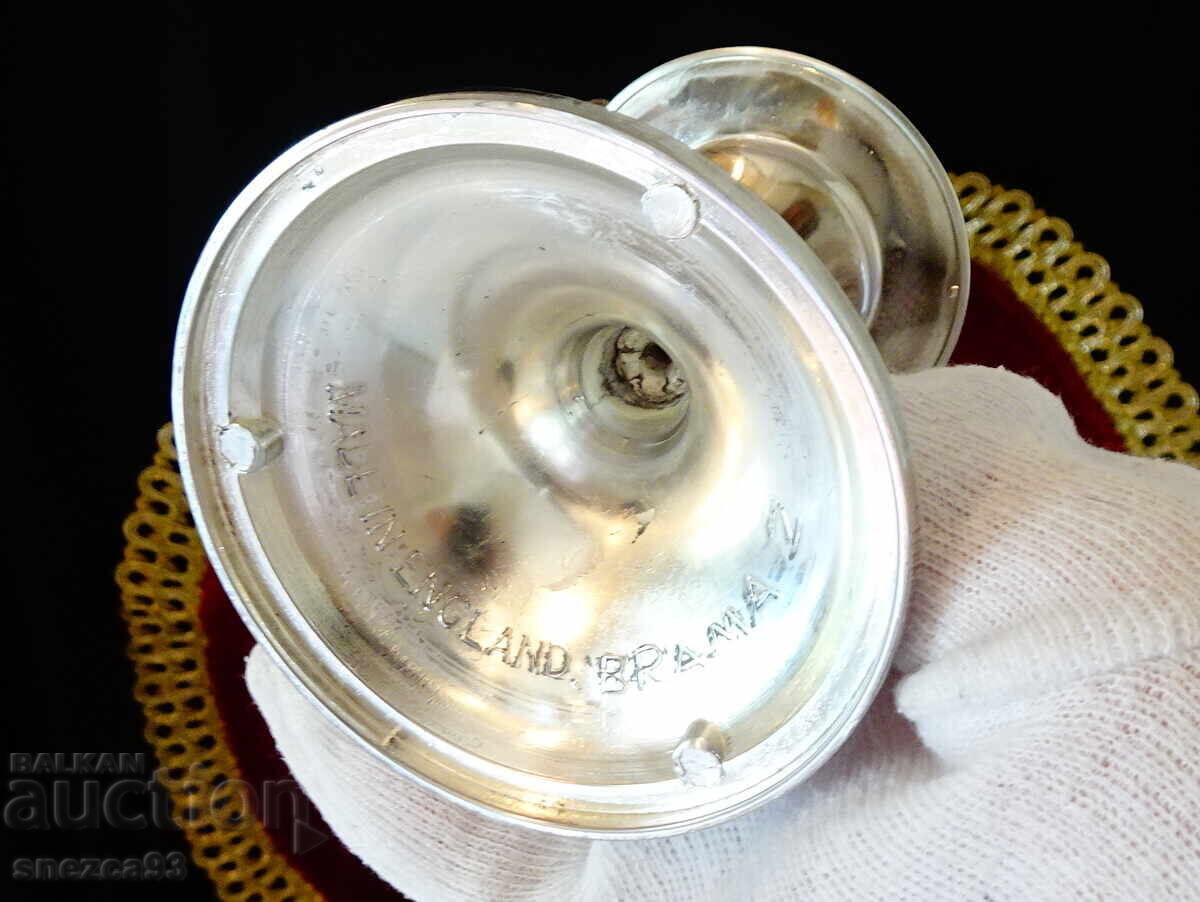 Английски посребрен свещник Brama,печат. - 6