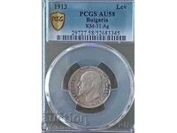 1лв.1913г. PCGS  AU58
