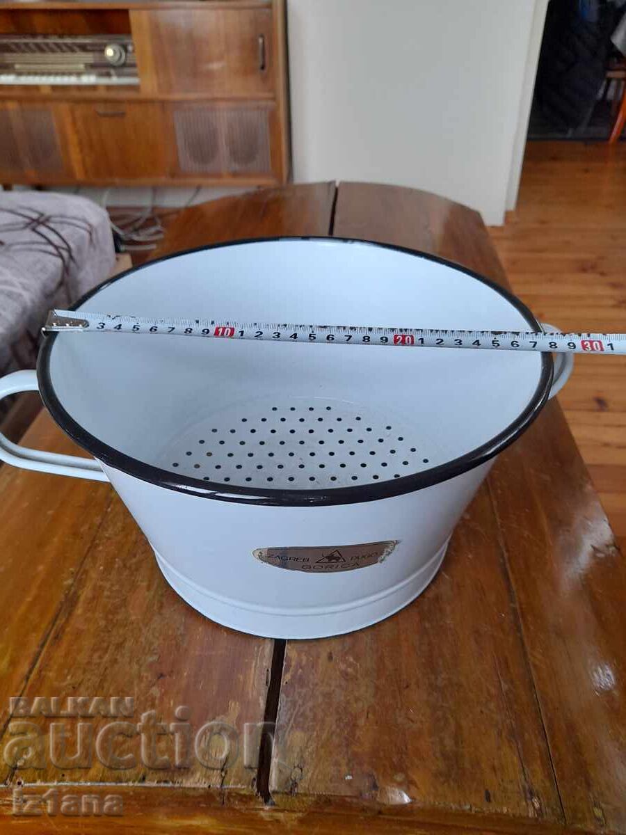 Стара емайлирана цедка,гевгир - 5