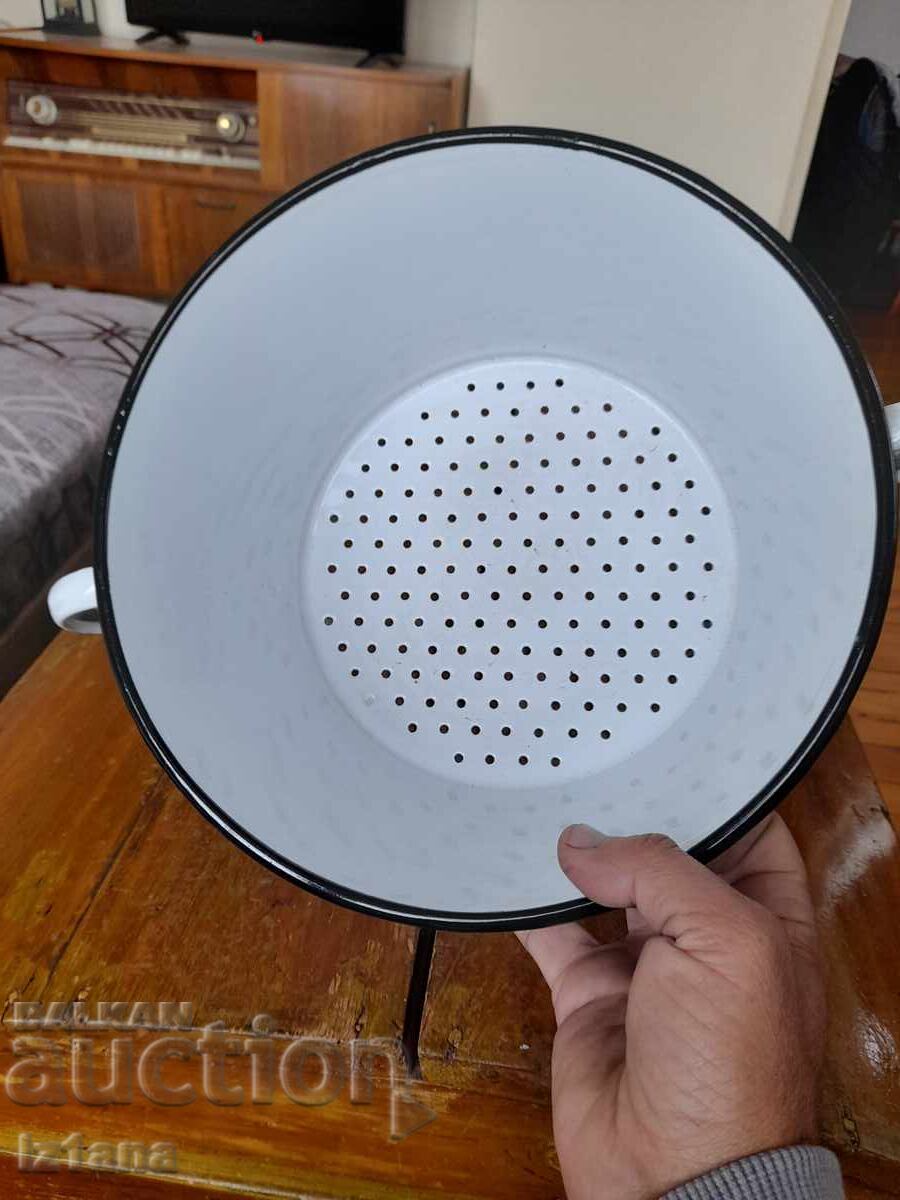 Стара емайлирана цедка,гевгир - 6