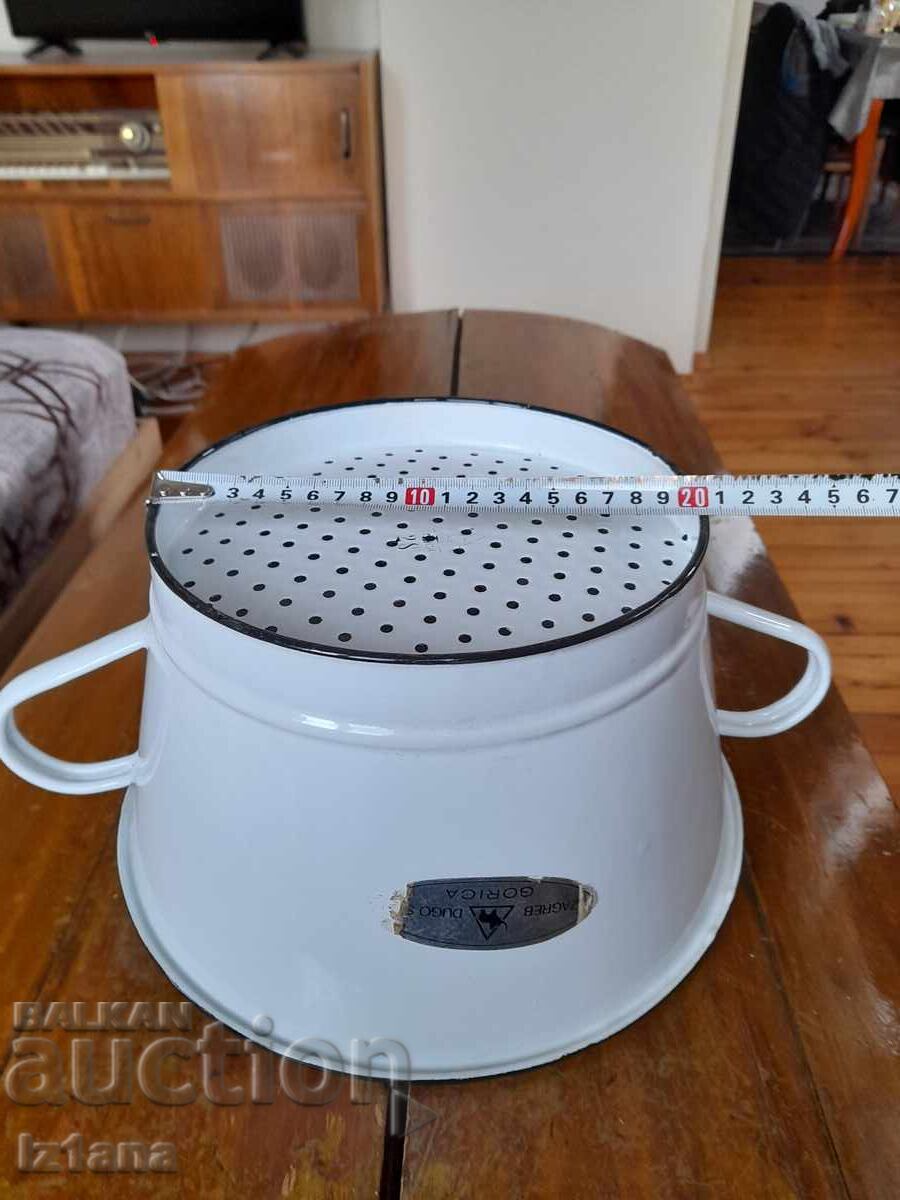 Стара емайлирана цедка,гевгир - 7