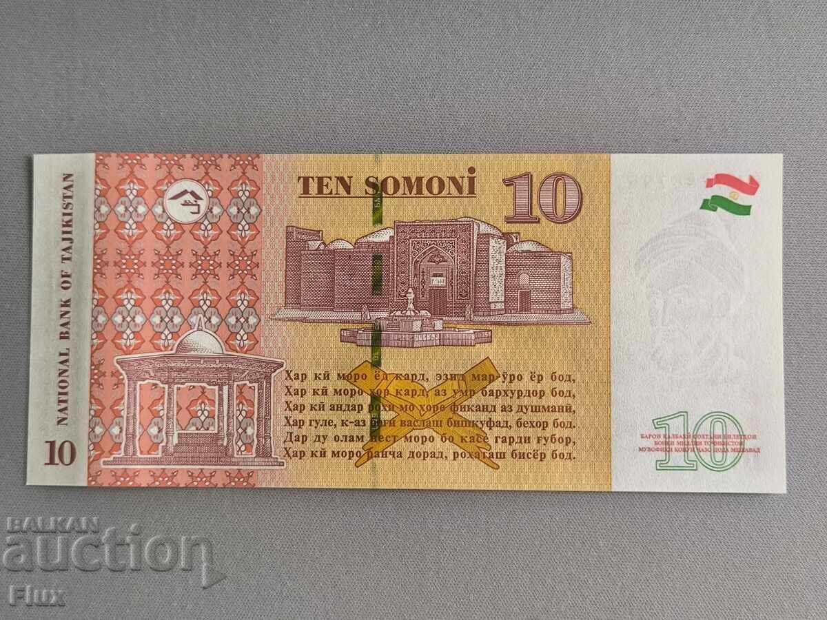 Banknote - Tajikistan - 10 Somoni UNC | 2022 with price 16.00 BGN | € 8.18 Banknote - Tajikistan - 10 Somoni UNC | 2022 with price 16.00 BGN | € 8.18