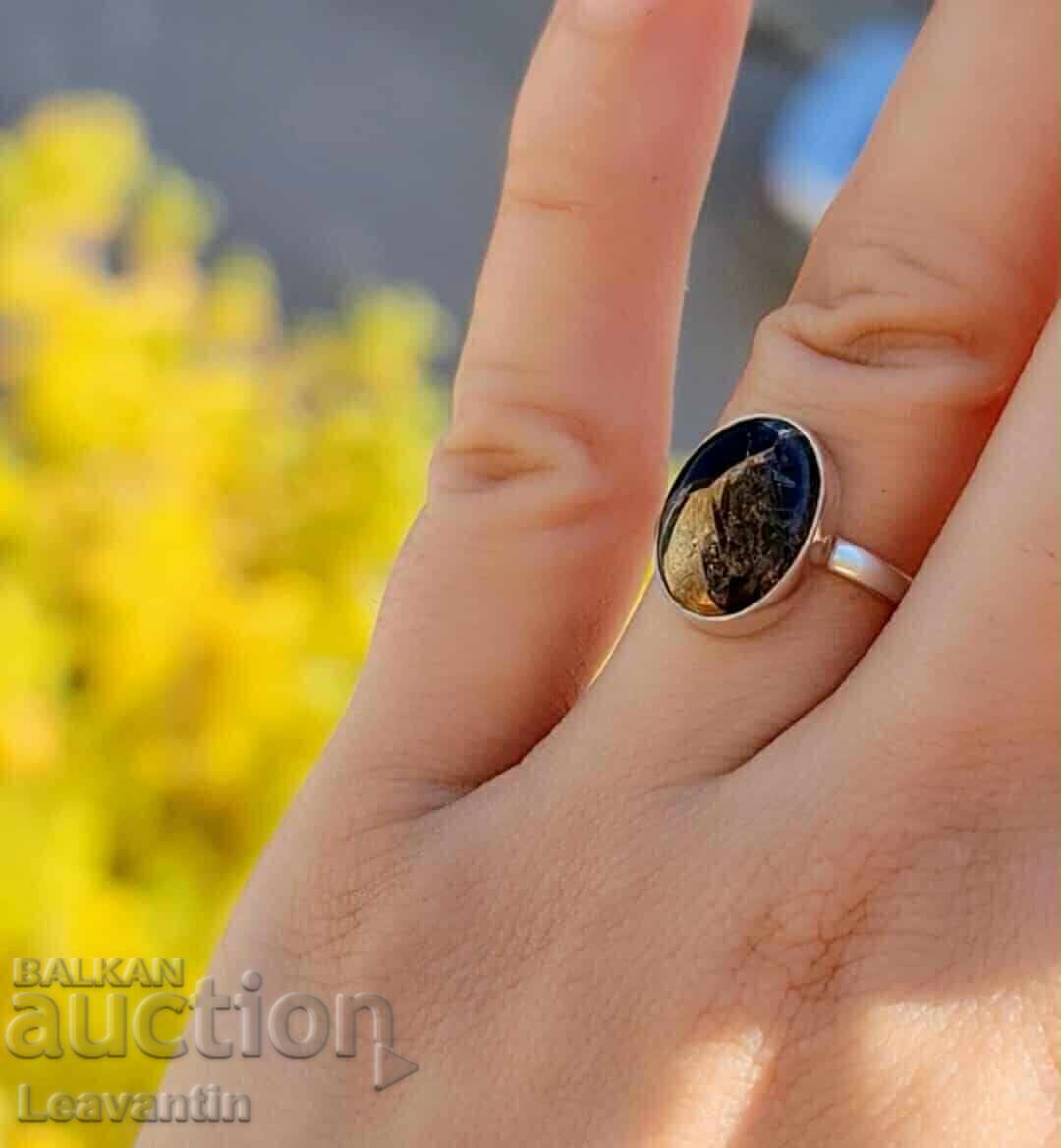 Silver ring with black copper Turquoise with price 64.00 BGN | € 32.72