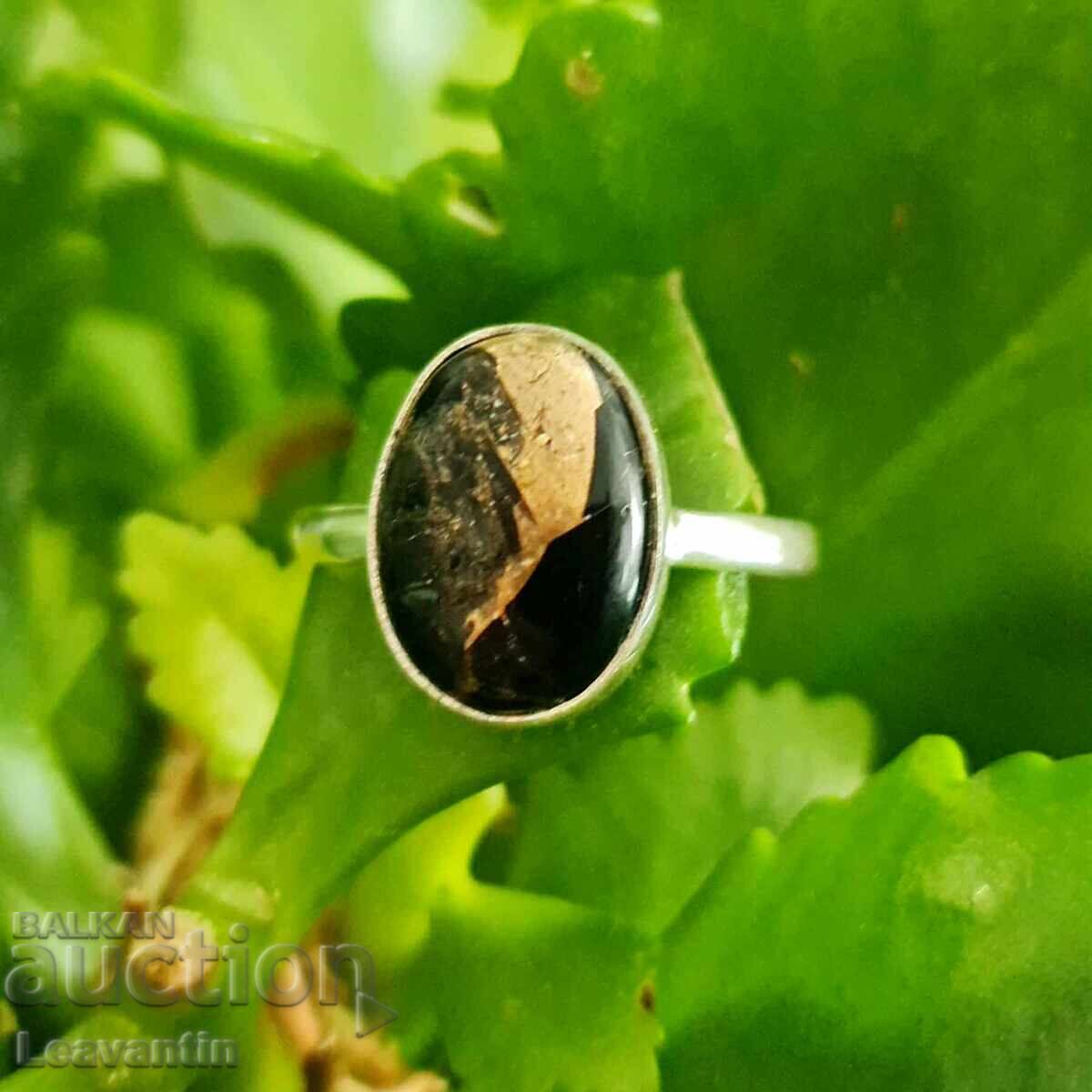 Delivery of Silver ring with black copper Turquoise