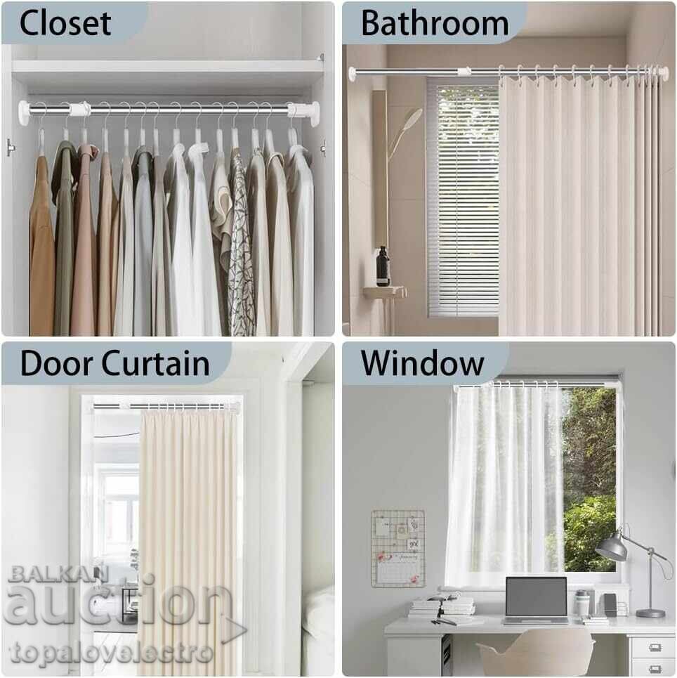 Auction  NEW! Adjustable telescopic curtain rod for wardrobe, bathroom, without screws
