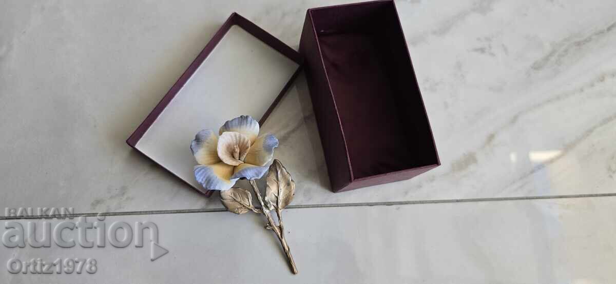 Porțelan vintage cu metal, raritate, 1950 Porțelan vintage cu metal, raritate, 1950