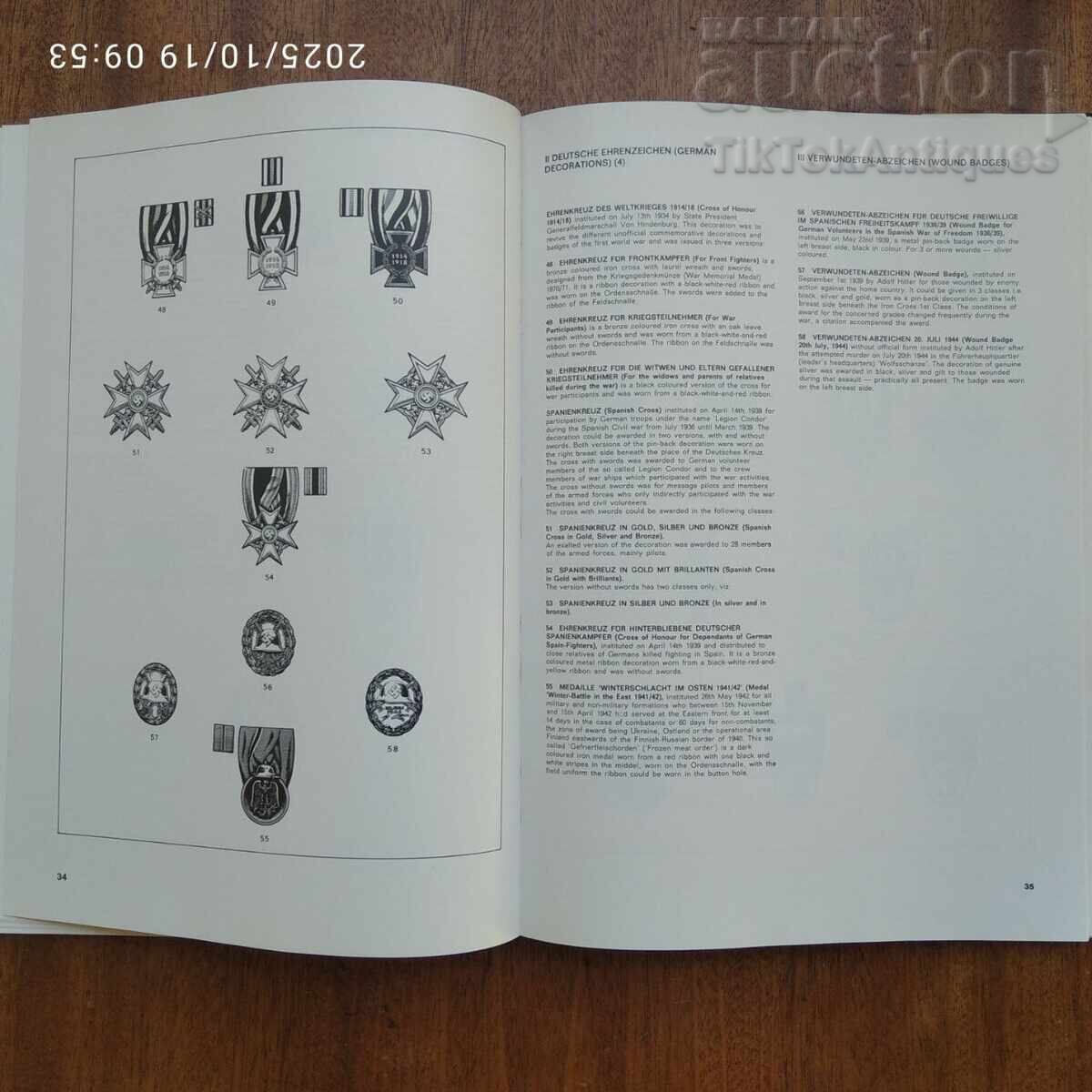 Insignii, decorații și insigne ale celui de-al Treilea Reich cu preț 80.00 BGN | € 40.90