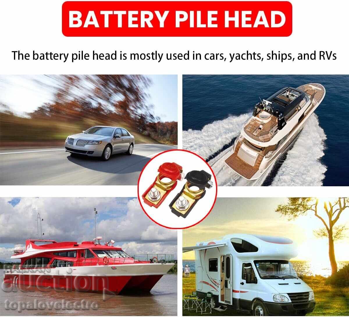 Аукцион НОВИ! Комплект 3 двойки универсални клеми за акумулатор