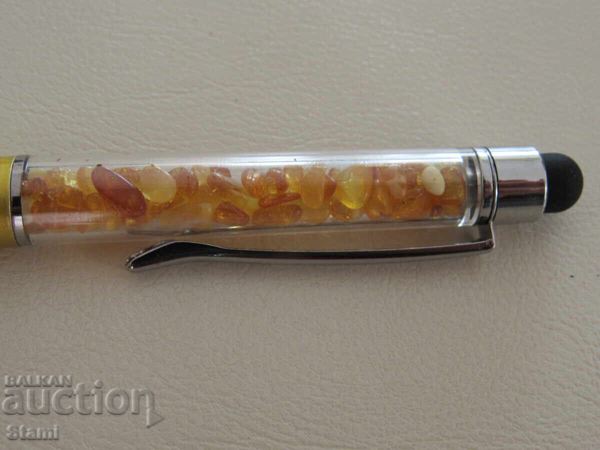 Δημοπρασία Στυλό με κεχριμπάρι Βαλτικής πρώτης ποιότητας, καινούργιο Δημοπρασία Στυλό με κεχριμπάρι Βαλτικής πρώτης ποιότητας, καινούργιο