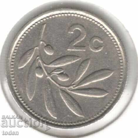 Malta - 2 Cents - 1991 - KM# 94
