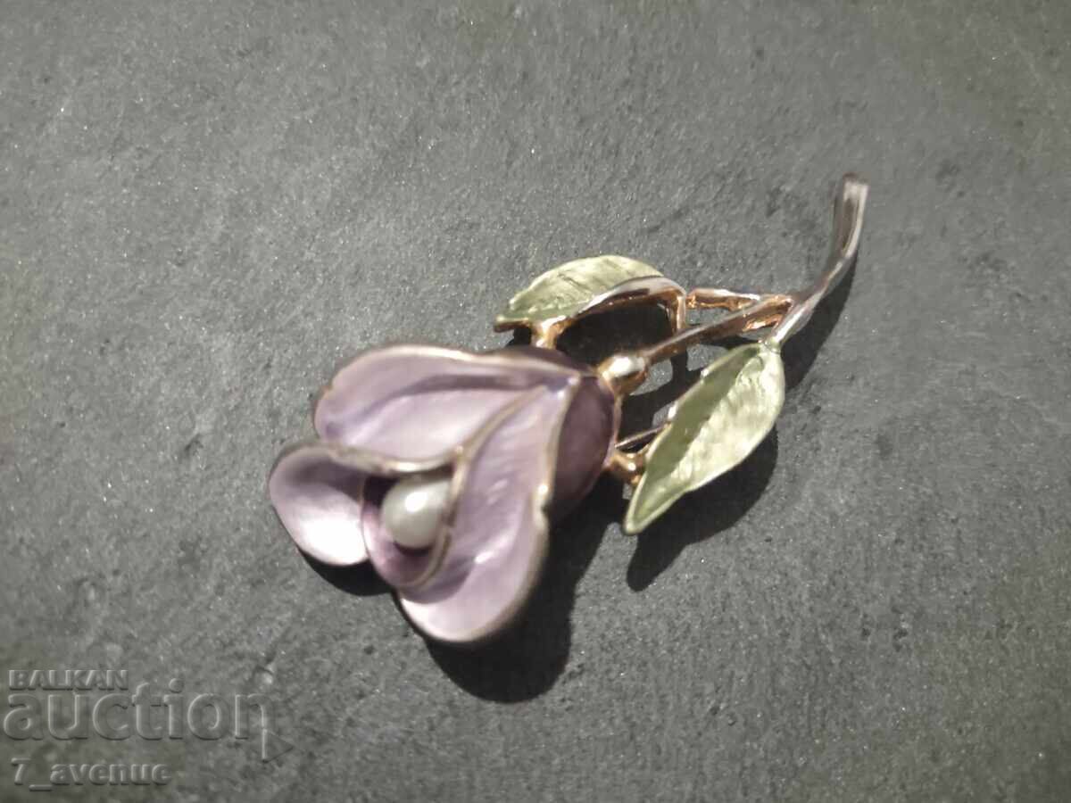 Old brooch, with enamel, elegant 21.10.25 - 5