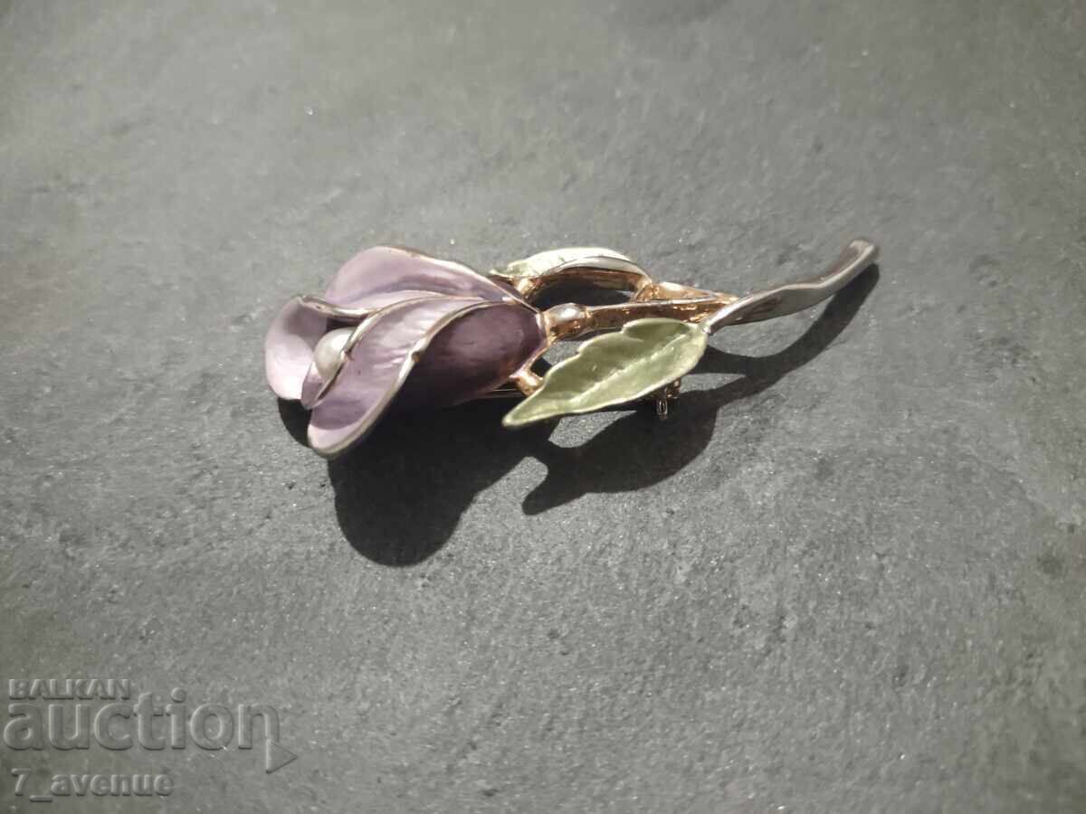 Old brooch, with enamel, elegant 21.10.25 - 6