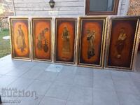 Ivan Kirkov 5 paintings signed date 1961