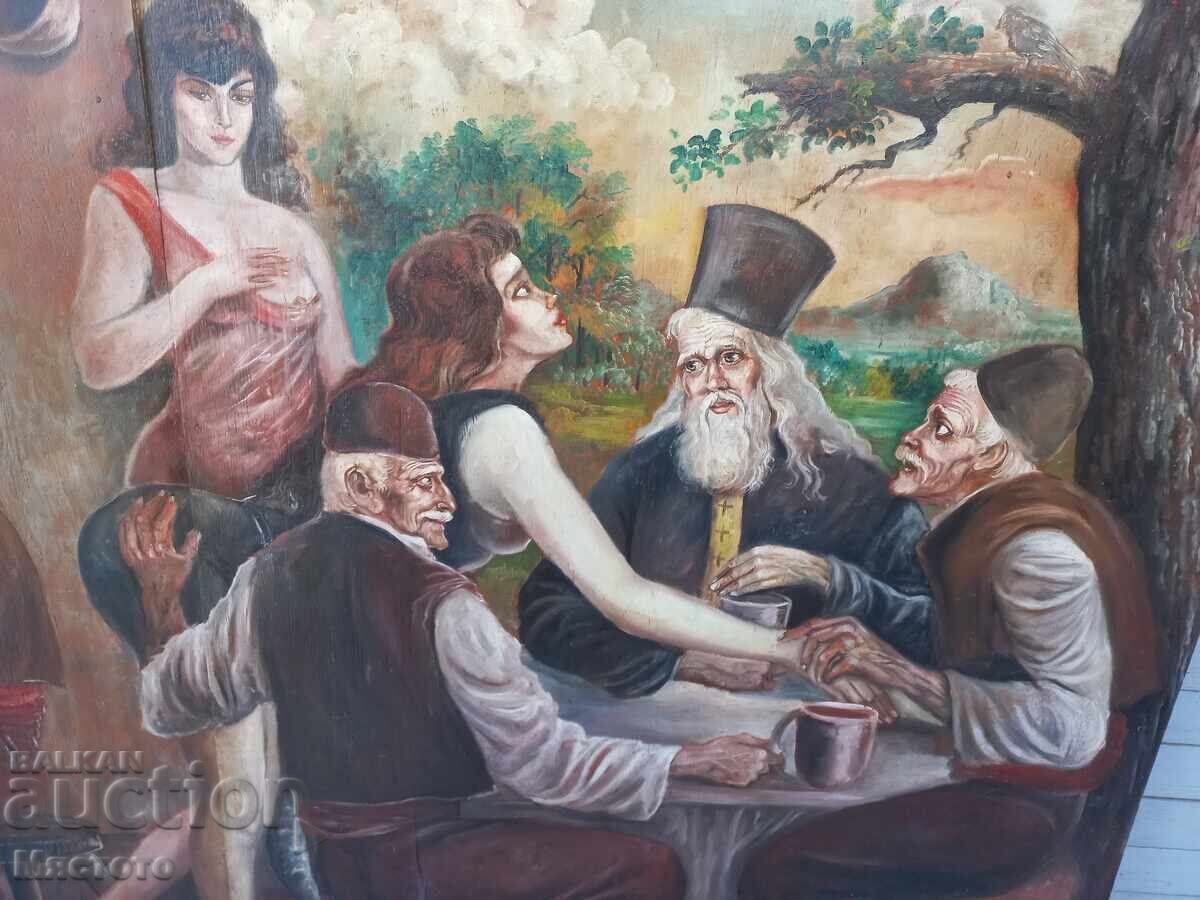 Μεγάλος ελαιογραφία σε κόντρα πλακέ - 5