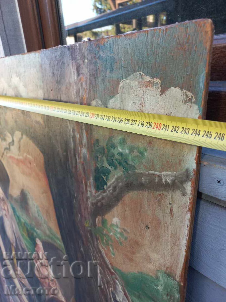 Large oil painting on plywood - 7