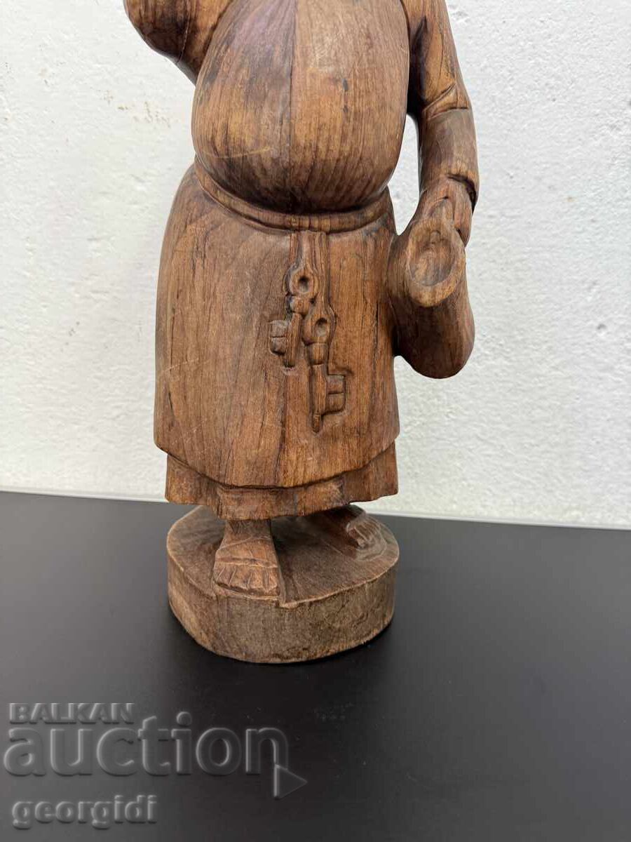 Delivery of French hand-carved statue of a drinking monk. No. 7516