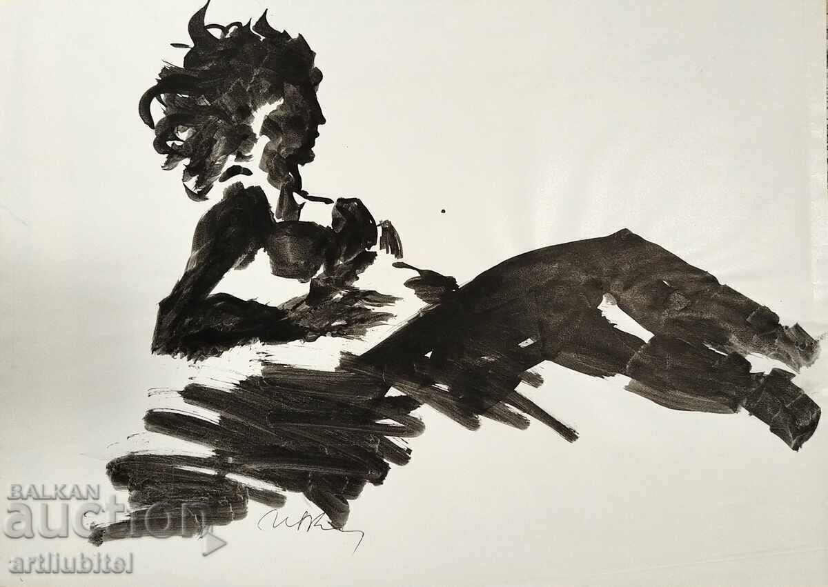 Ivan Kirkov (1932-2010) - desen cu cerneală pe hârtie, 49x61 cm. cu preț 690.00 BGN | € 352.79