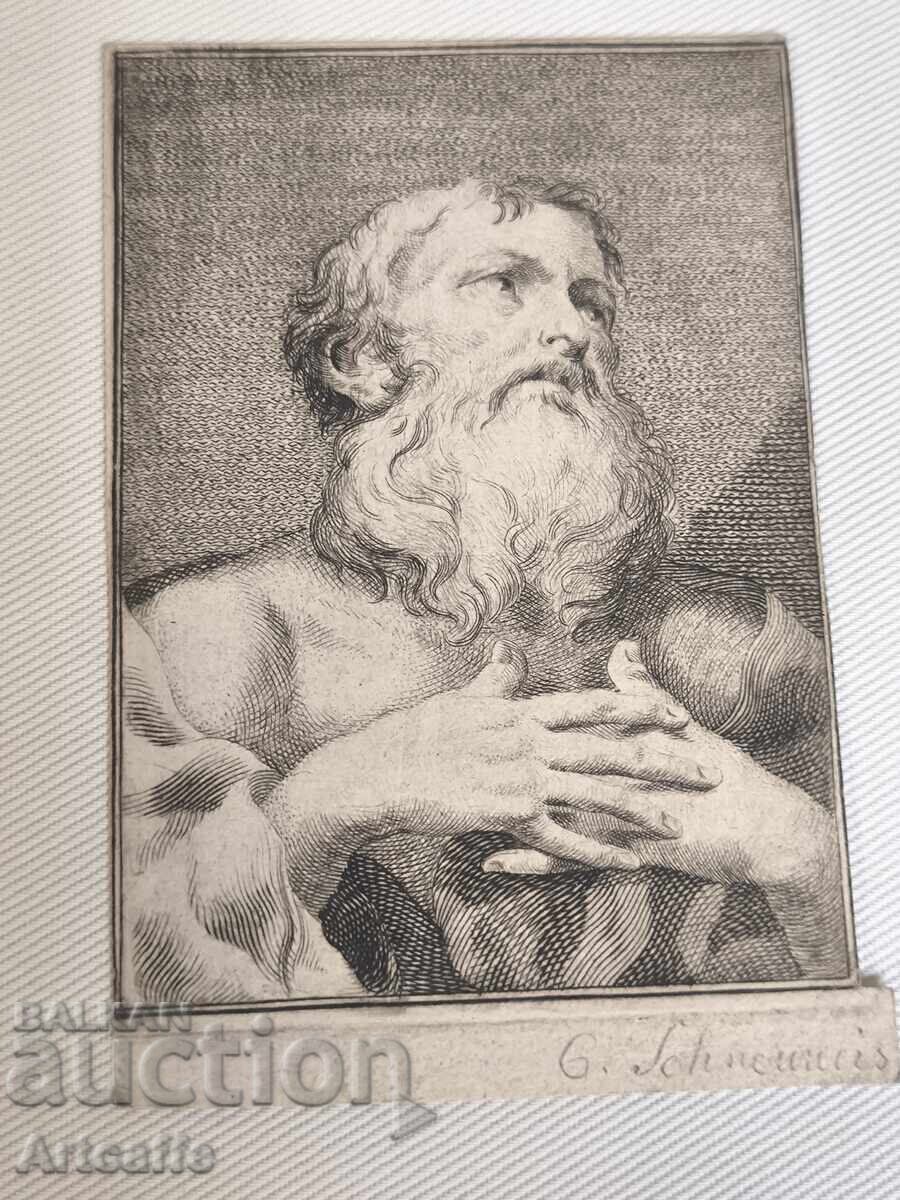 Графика портрет на светец с цена € 40.00 | 78.23 лв.