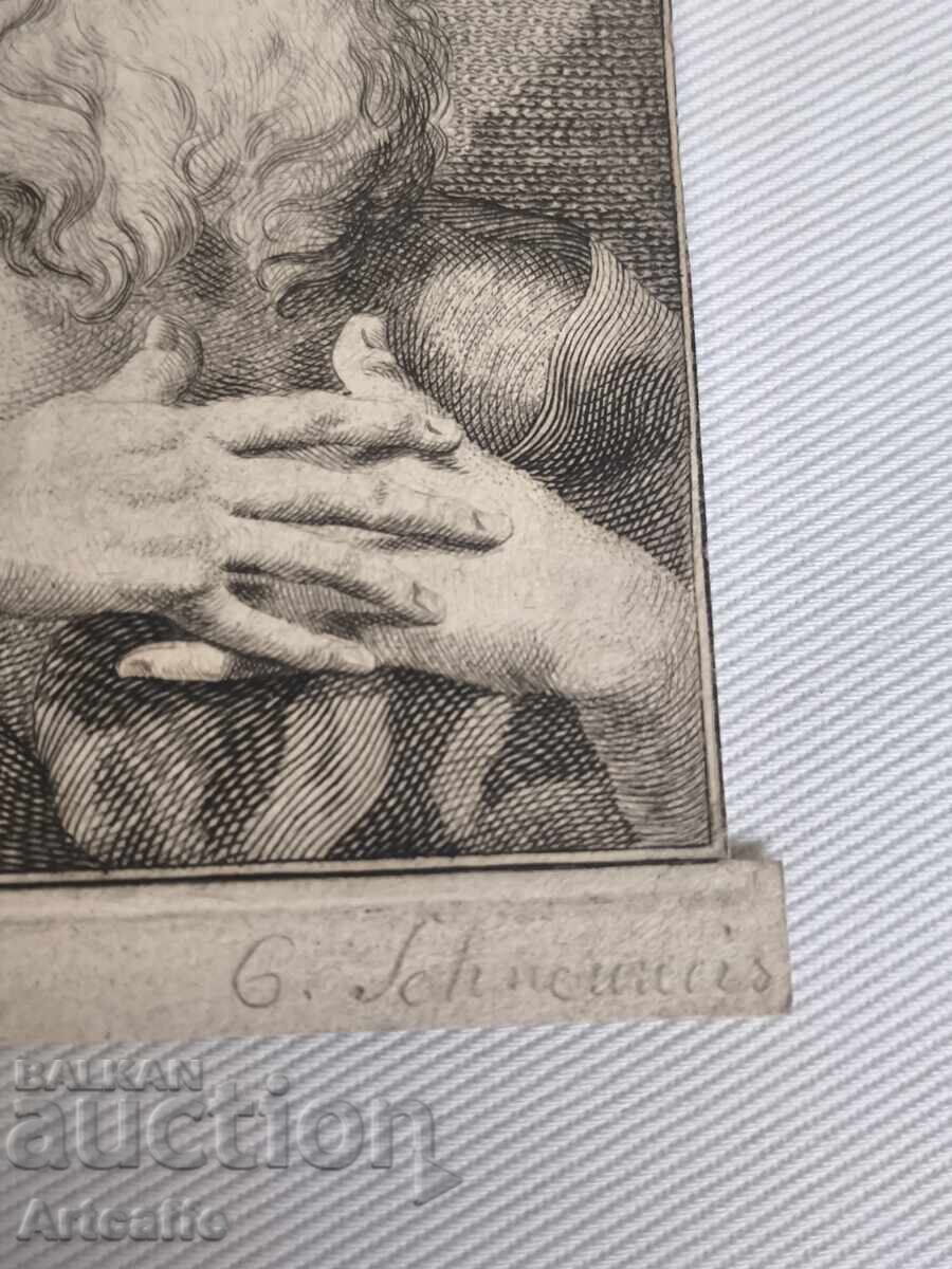 Аукцион Графика портрет на светец Аукцион Графика портрет на светец