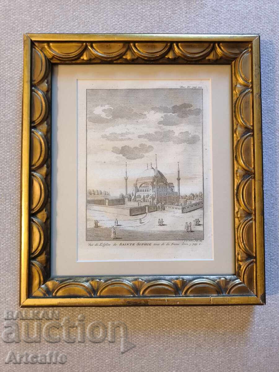 Λιθογραφία της Αγίας Σοφίας στην Κωνσταντινούπολη