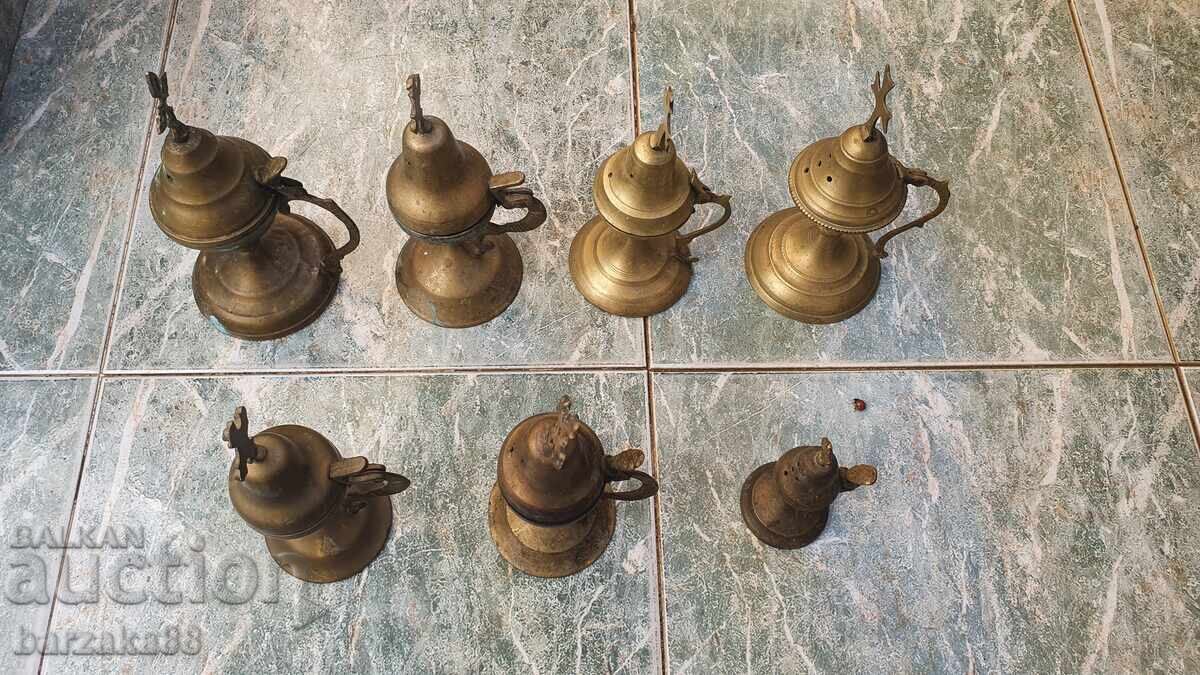 Μεταλλικά καντήλια, 7 τεμάχια Μεταλλικά καντήλια, 7 τεμάχια