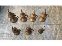 Brass oil lamp Kandila 7 pieces