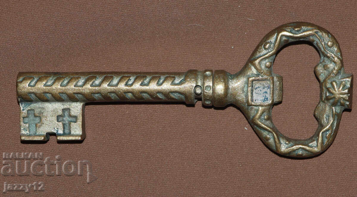 Interesting Bronze Decorative Corkscrew Key