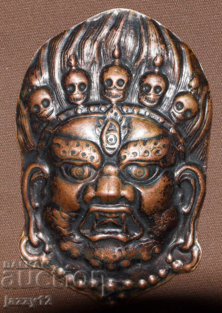 Auction  Small Copper Mask Amulet Nepal