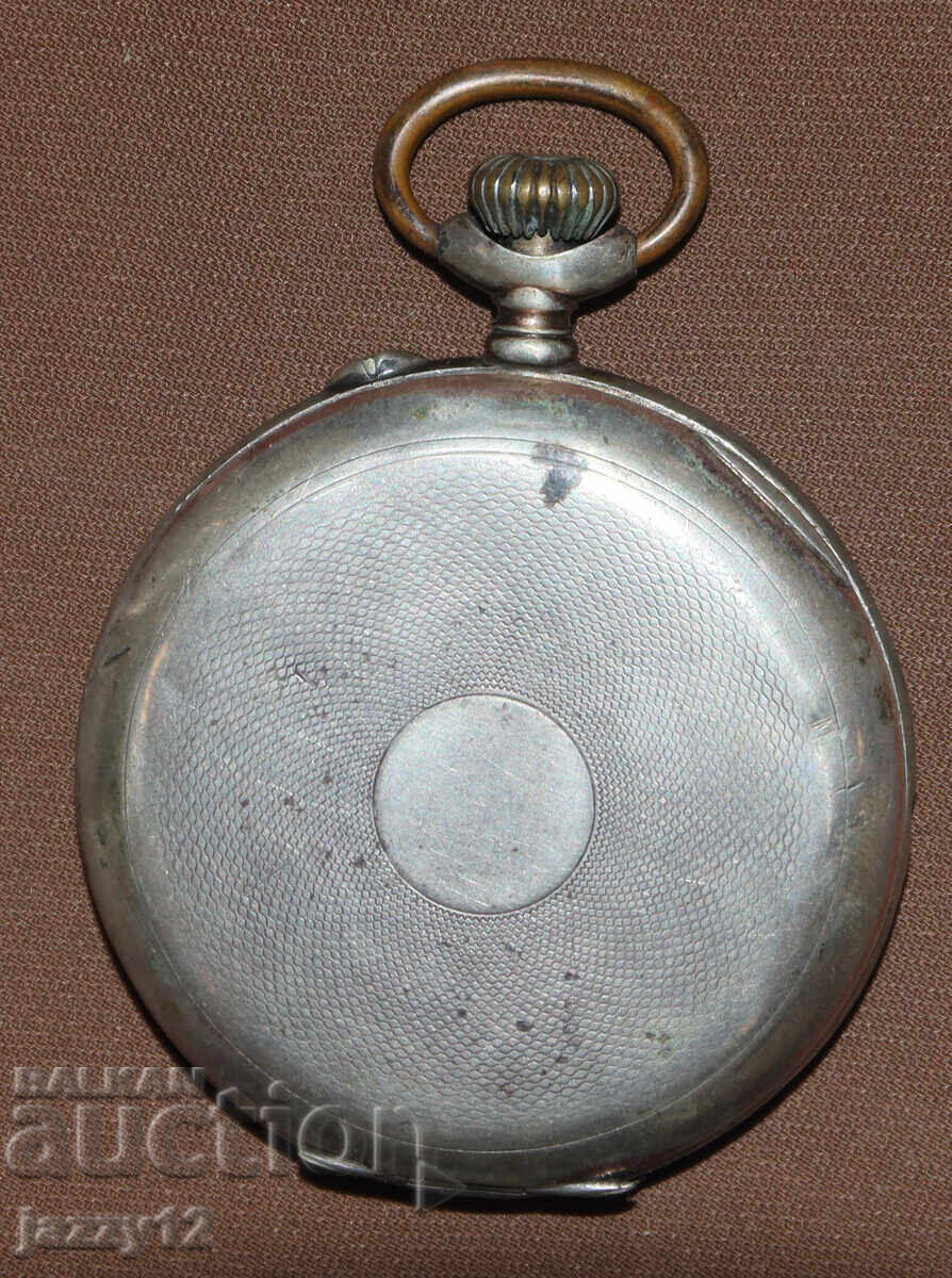 Аукцион Старинен швейцарски сребърен джобен часовник хронометър