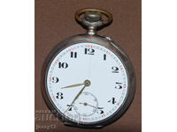 Ceas de buzunar elvețian vechi din argint, cronometru