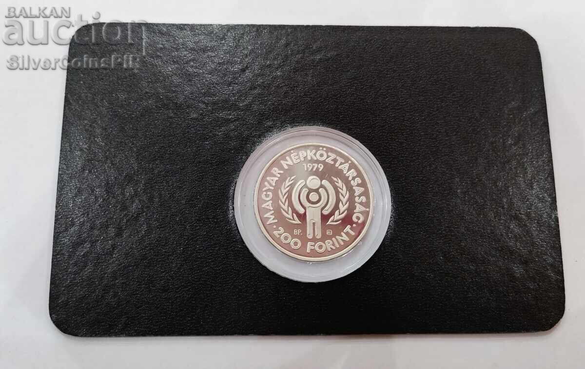 Silver 200 Forint Year of the Child 1979 Hungary - 5 Silver 200 Forint Year of the Child 1979 Hungary - 5