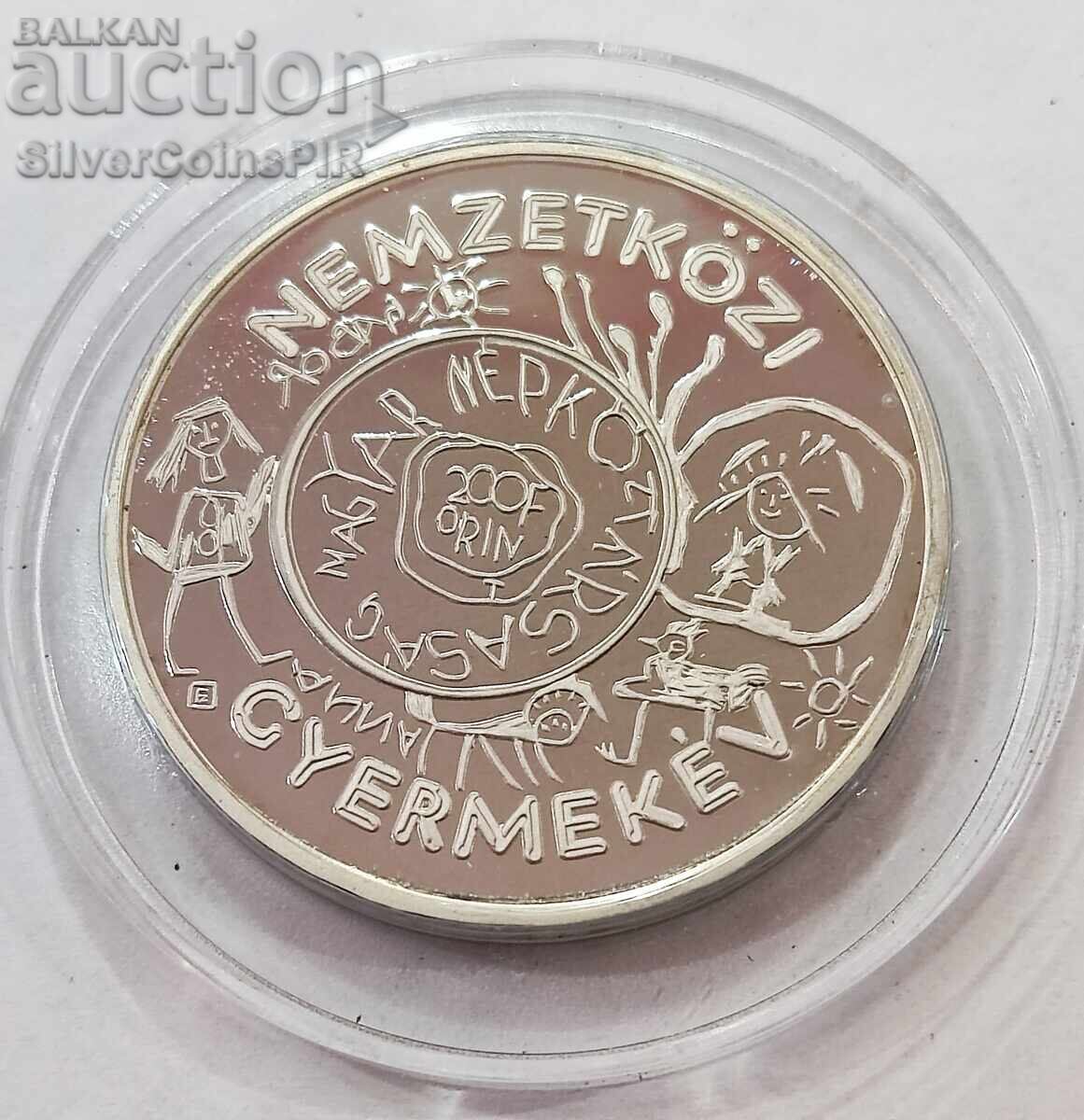 Silver 200 Forint Year of the Child 1979 Hungary - 6 Silver 200 Forint Year of the Child 1979 Hungary - 6