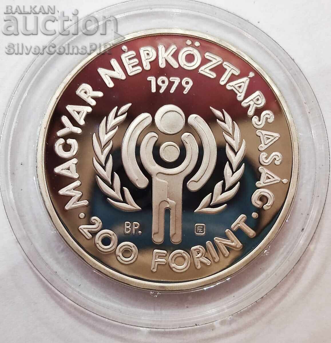 Silver 200 Forint Year of the Child 1979 Hungary Silver 200 Forint Year of the Child 1979 Hungary
